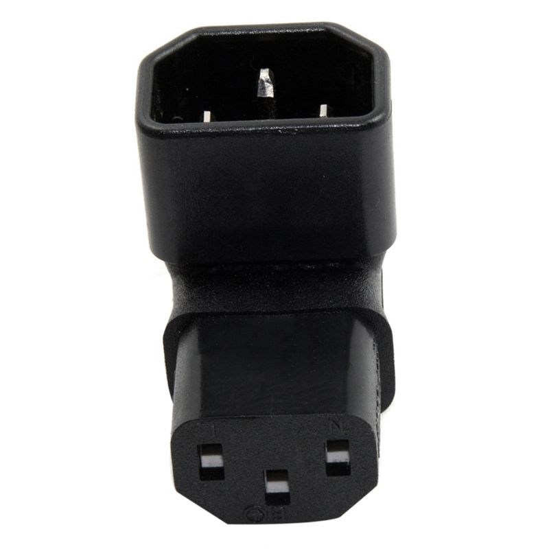 1 Pcs IEC Male C14 To Up Right C13  Extension Adapter & 1 Pcs USB 3.0 Angle 90 Degree Extension Cable