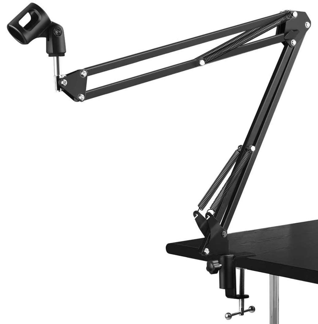 Microphone Suspension Boom Scissor Arm Stand (Black)