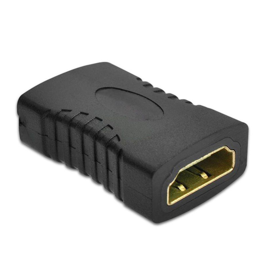 TE 1 Piece HDMI-compatible Female To Female Connector Extender Cable Cord Extension Rubber HDMI-compatible Cable Cord Extension Adapter Converter  Black