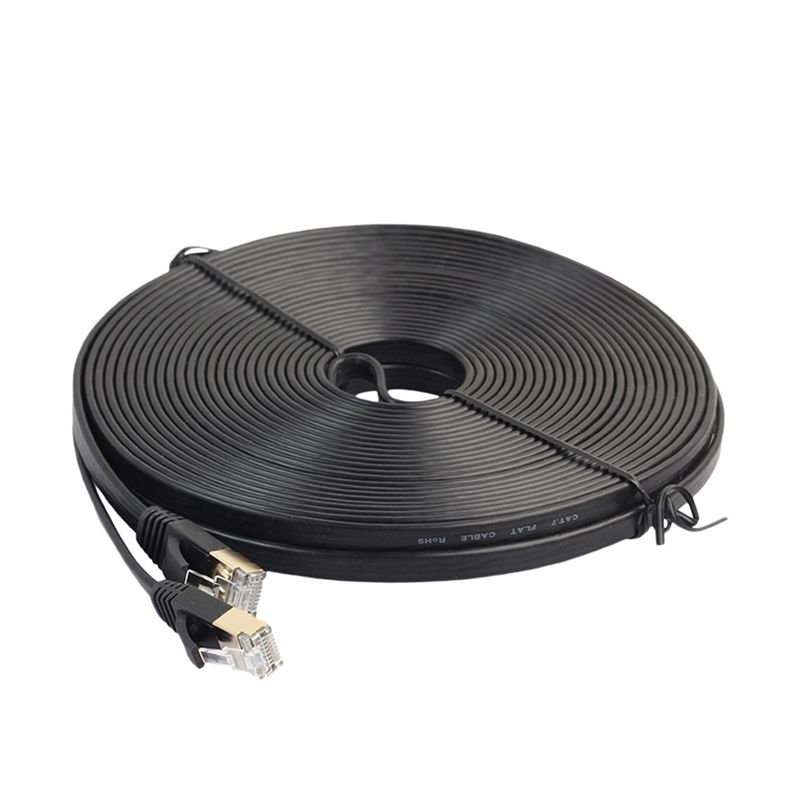 High Standard CAT7 Flat Ethernet Network Cable RJ45 600MHz Patch Lan Ethernet Cables for PC Laptop - 1M