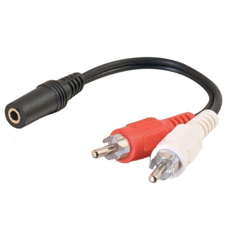 3.5mm 1/8 Stereo Female Mini Jack to 2 Male RCA Plug Adapter Audio Y Cable