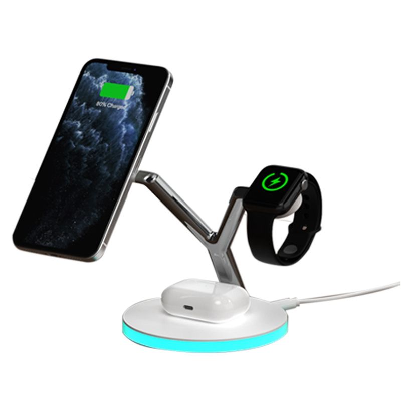 3 in 1 Magnetic Wireless Charger 15W Fast Charging Station for iPhone 12 Chargers for Apple Watch Airpods Pro-1