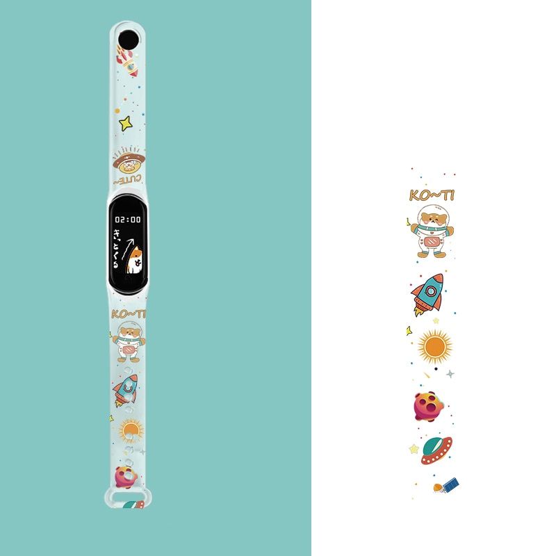 Fashion Soft cartoon strap of Xiaomi Mi Band 5 4 3 6 Strap For miband 5 band 3 Smart Watch mi band 4 Silicone Bracelet Wristband