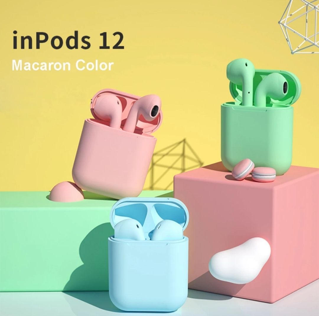 Inpods 12 Bluetooth TWS Earphone 5.0 Wireless Headphons Sport Earbuds Headset With Mic For All Phone 4.7