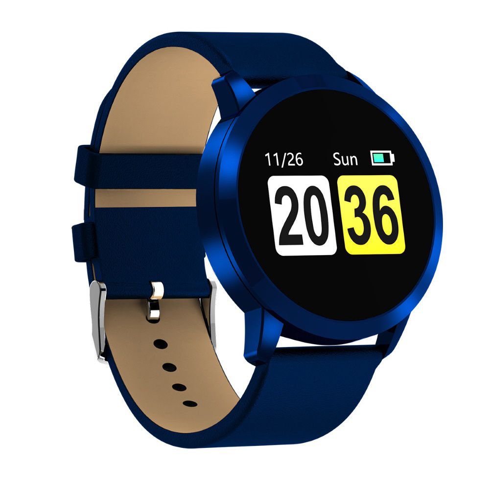 Q8 Women Men 0.95Inch OLED Color Screen Heart Rate Monitor Fitness Smart Watch
