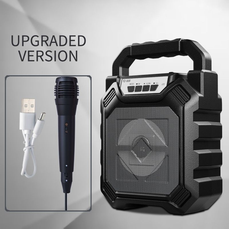 Bluetooth speaker wireless portable boom box supports microphone input outdoor card pluggable large volume speake Professional safety design