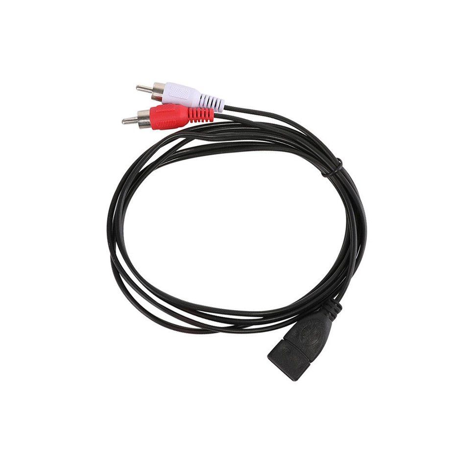 TE 1.5m/5ft USB A Female Sockrt To 2 RCA Male Plug Audio Video Extension Cable