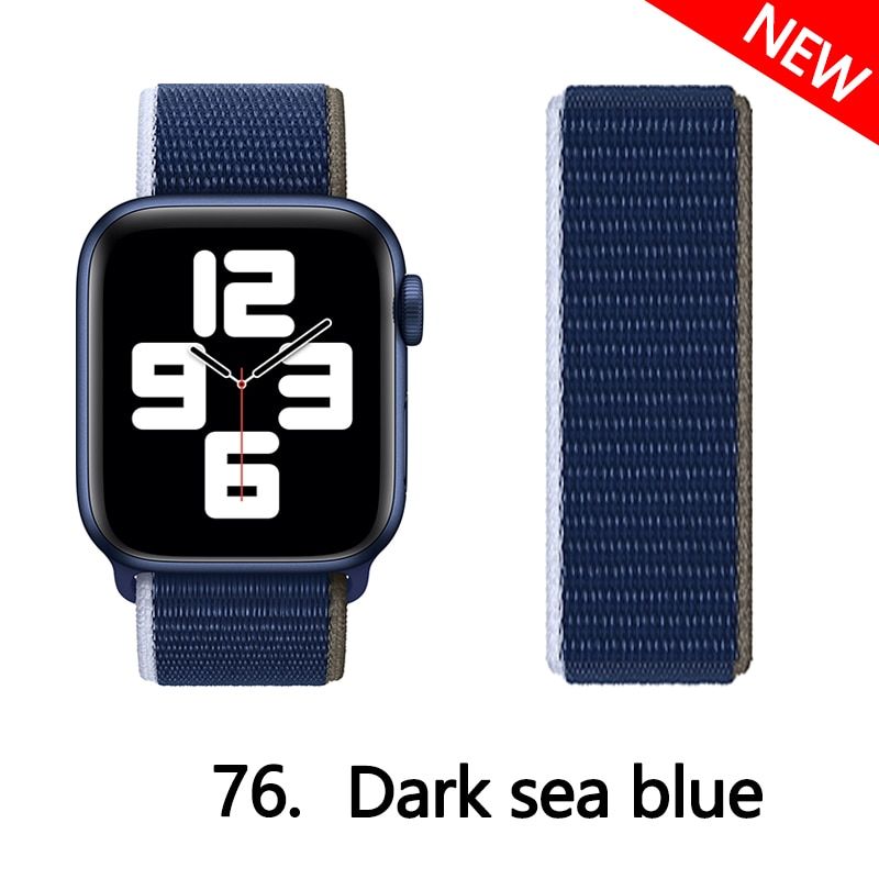 Nylon Loop Strap for Apple watch band 44mm 40mm 42mm 38mm smartwatch Accessories wristband correa bracelet iWatch 3 4 5 6 se 44