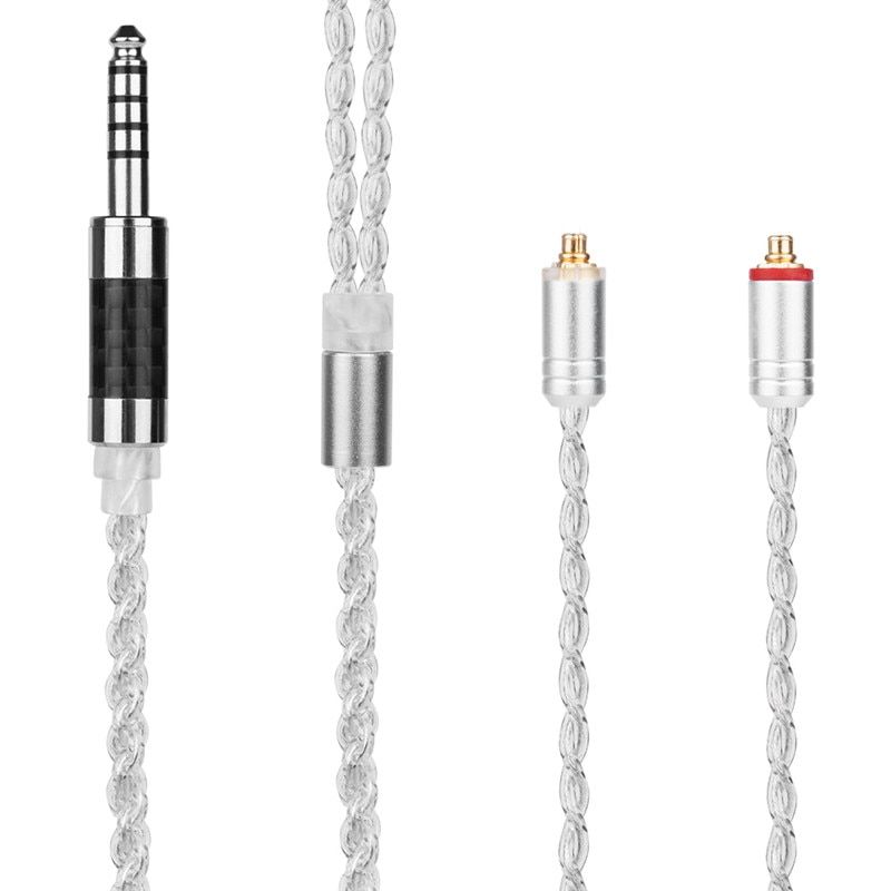 AK Yinyoo H3 H5 4 Core Upgraded Silver Plated Cable Earphone Cable With MMCX/2Pin ZST AS16 ZS10 PRO TRN X6 V80 V90 BLON BL-03