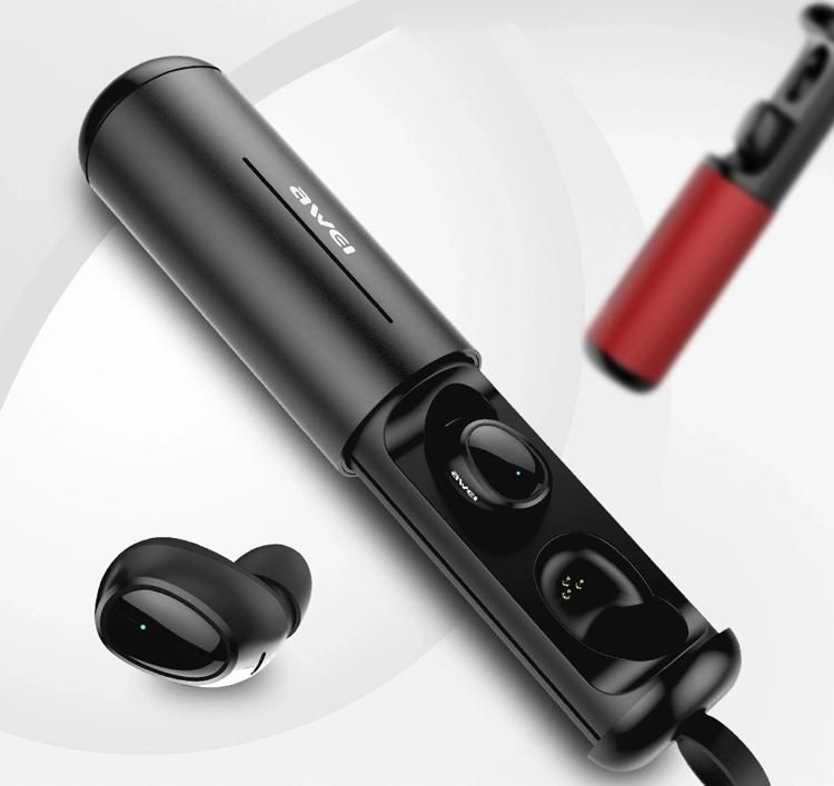 AWEI T5 TWS 5.0 Bluetooth Earphone Wireless Headphone 3D Stereo Headset With Mic Earbuds With Charging Case For iPhone Samsung Huawei Vivo Oppo