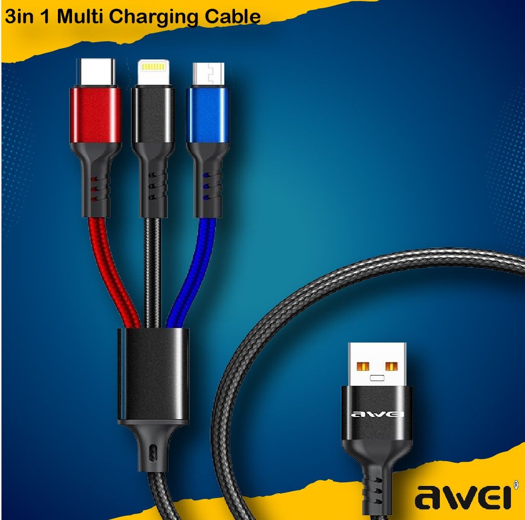 Awei--3 in 1 Multi charging Cable / USB Charger Cable (CL-971)