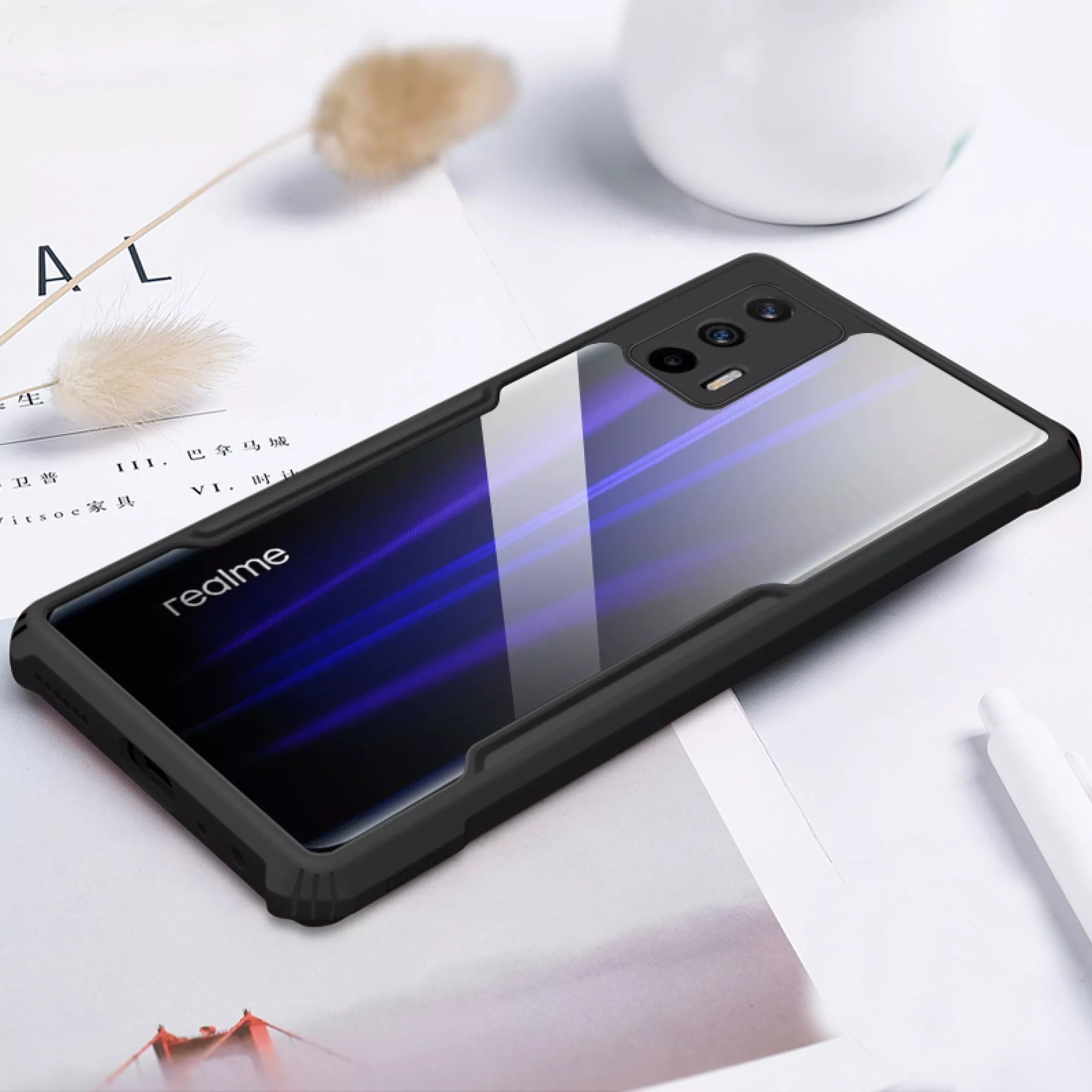 Realme GT Neo2T / GT 5G / GT Neo / GT Neo Flash / X7 Max 5G / Q3 Pro 5G - e Hard Four corner new case Transparent  ShockProof Slim Back Cover Phone Casing