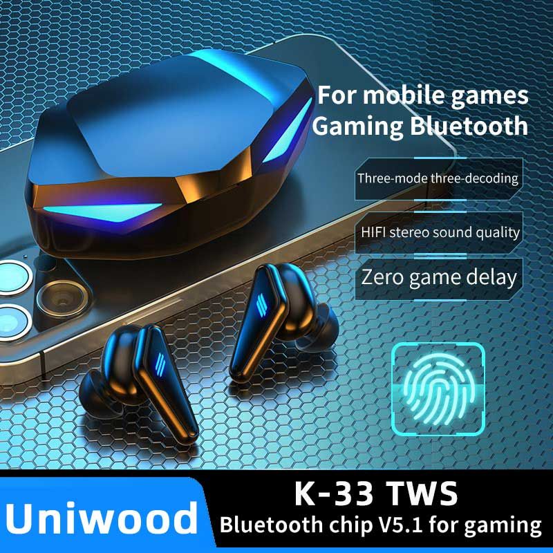 Dual Mode Music Gaming Headset TWS Bluetooth 5.0 Earphone Low Latency Noise Reduction Deep Bass HIFI Stereo Fashion Gaming Wireless Earbuds with Mic