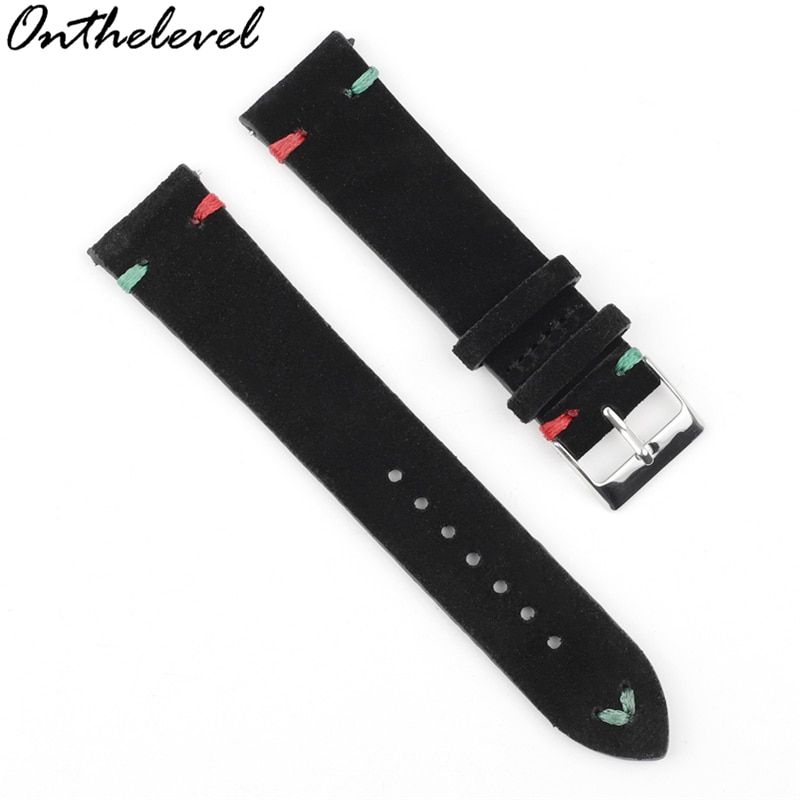Onthelevel Suede Leather Watch Strap 18mm 20mm 22mm 24mm Men's Watch Band Blue Coffee Colors Quick Release Watch Accessories