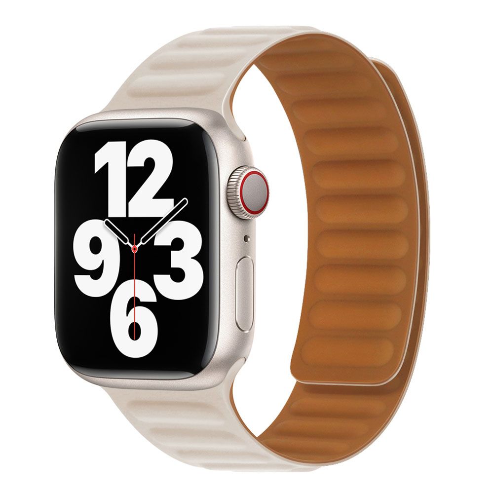 Silicone Watch Strap Chain Magnetic Buckle Link Strap Bracelet Compatible For Iwatch 1-7 Generation