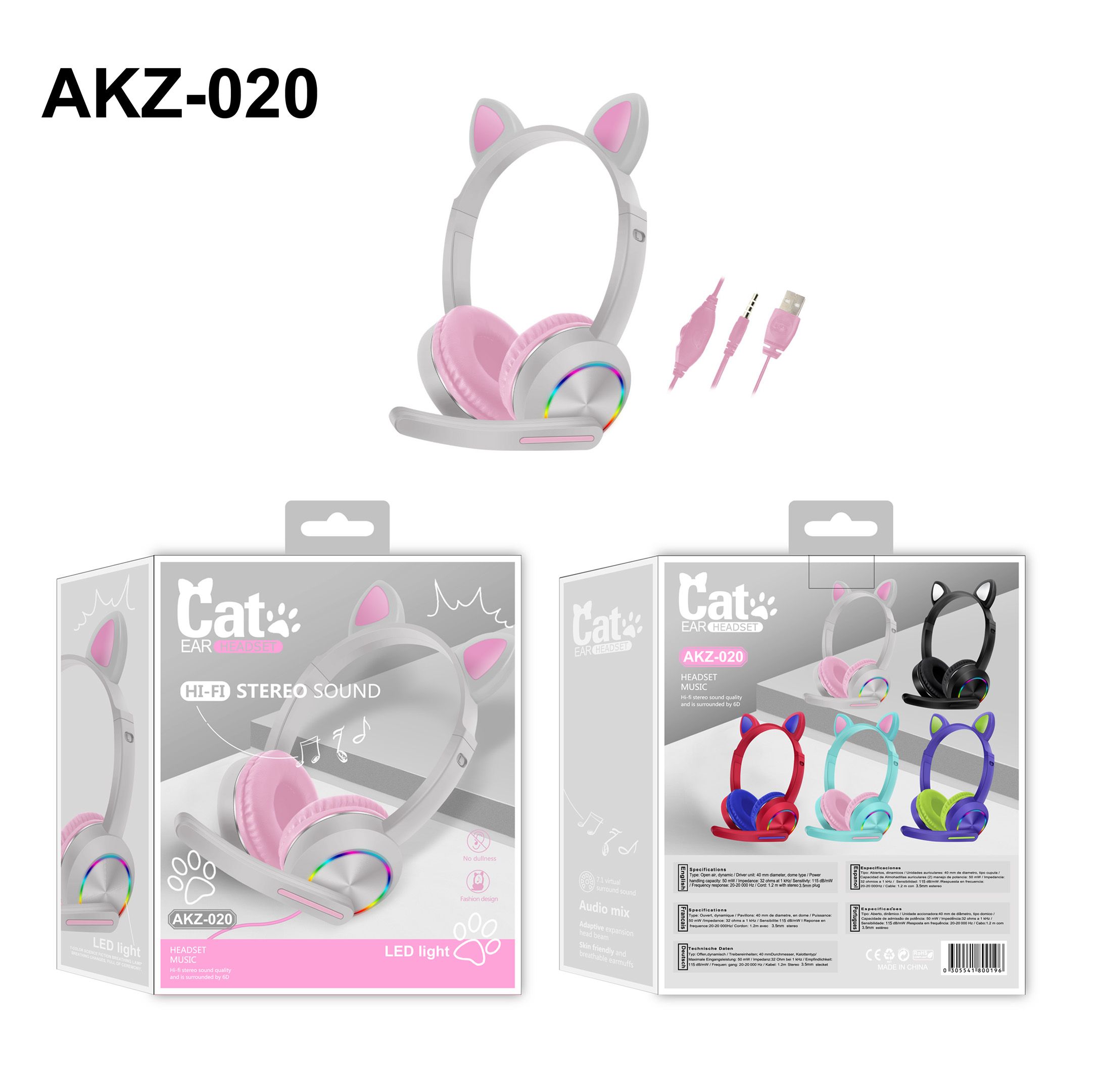 Yfashion Ears Cute Style Wireless Bluetooth Headband ame Headphone Colorful Headset Bluetooth Headphone