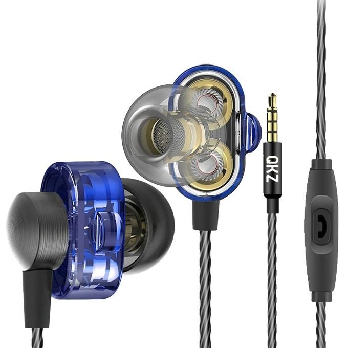 Qkz Dm8 Sport Headset Mini Earphone - Blue