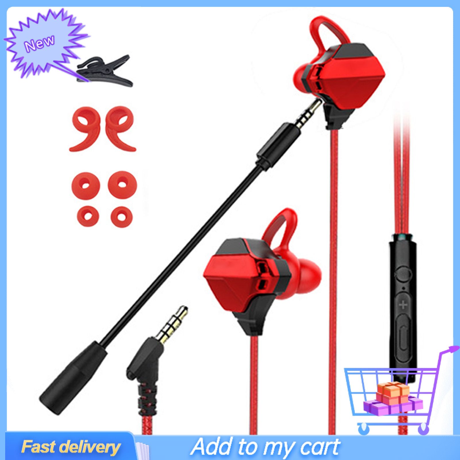 GreenForest G10 Earphone Wired Stereo Sound In-line Mic Gaming Earbuds Deep Bass Earphones for Tablets