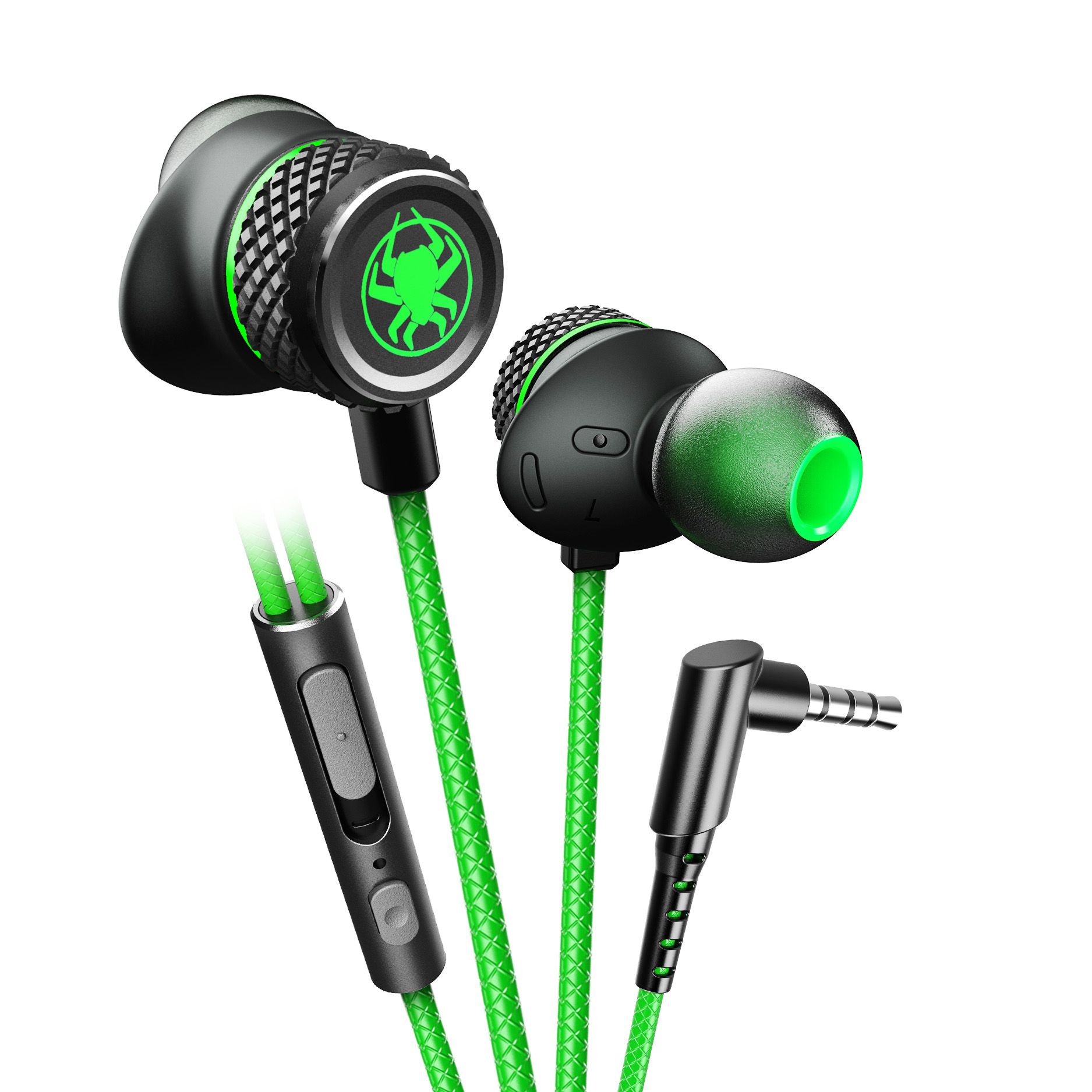 PLEXTONE G15 Gaming Earphone 3.5mm In Ear Wired Lightweight Earbuds Gaming Headphones metal with Adjustable Mic & Vol for PS5, Xbox series X, PC, Nintendo Switch, Mobile Phone