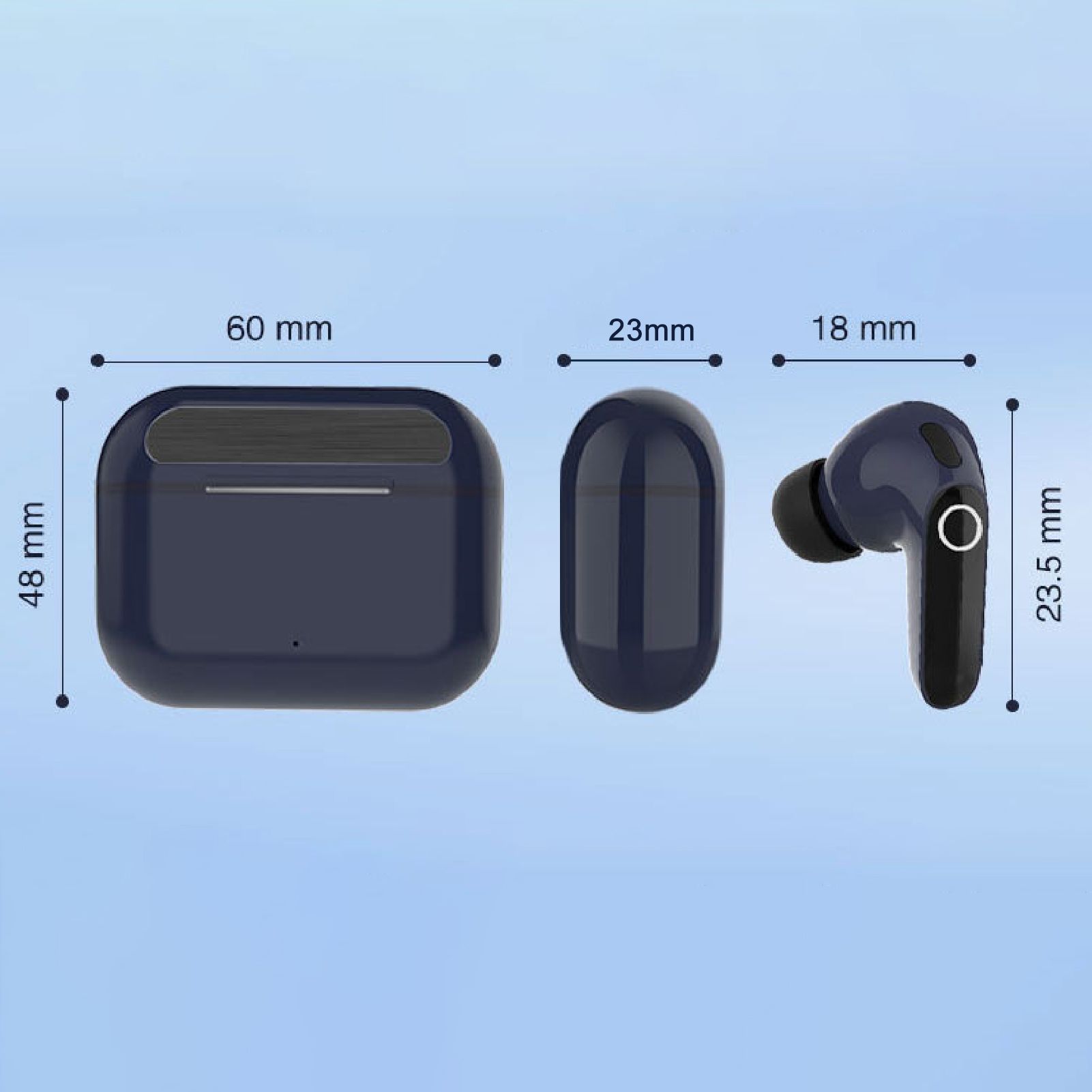 HE55 Waterproof Sweatproof Bluetooth 5.0 TWS In-Ear Earphone Touch Screen HiFi Headset for Home