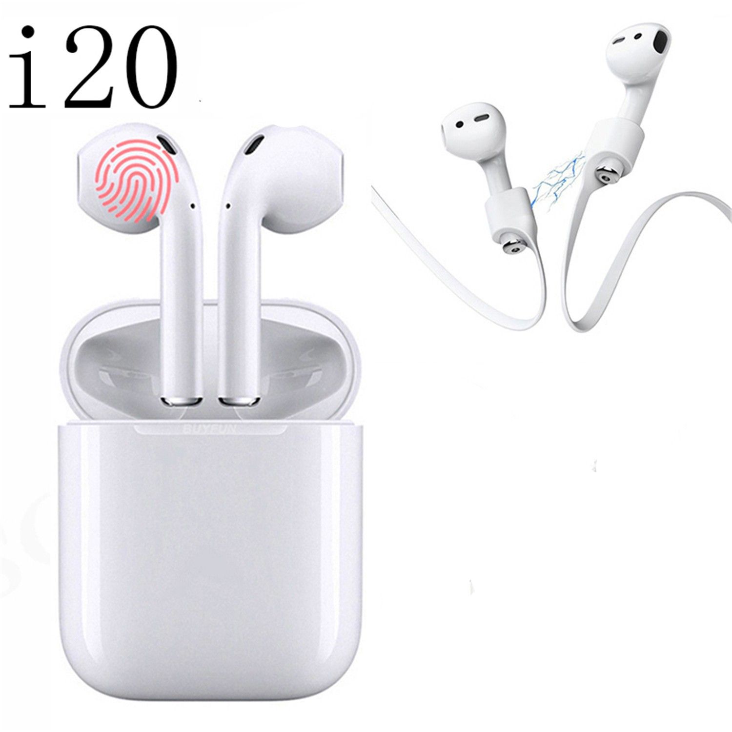 i20TWS Bluetooth 5.0 Wireless Earphones TWS Touch Control Pop-up Headphones with Mic Charging Case for iOS Android