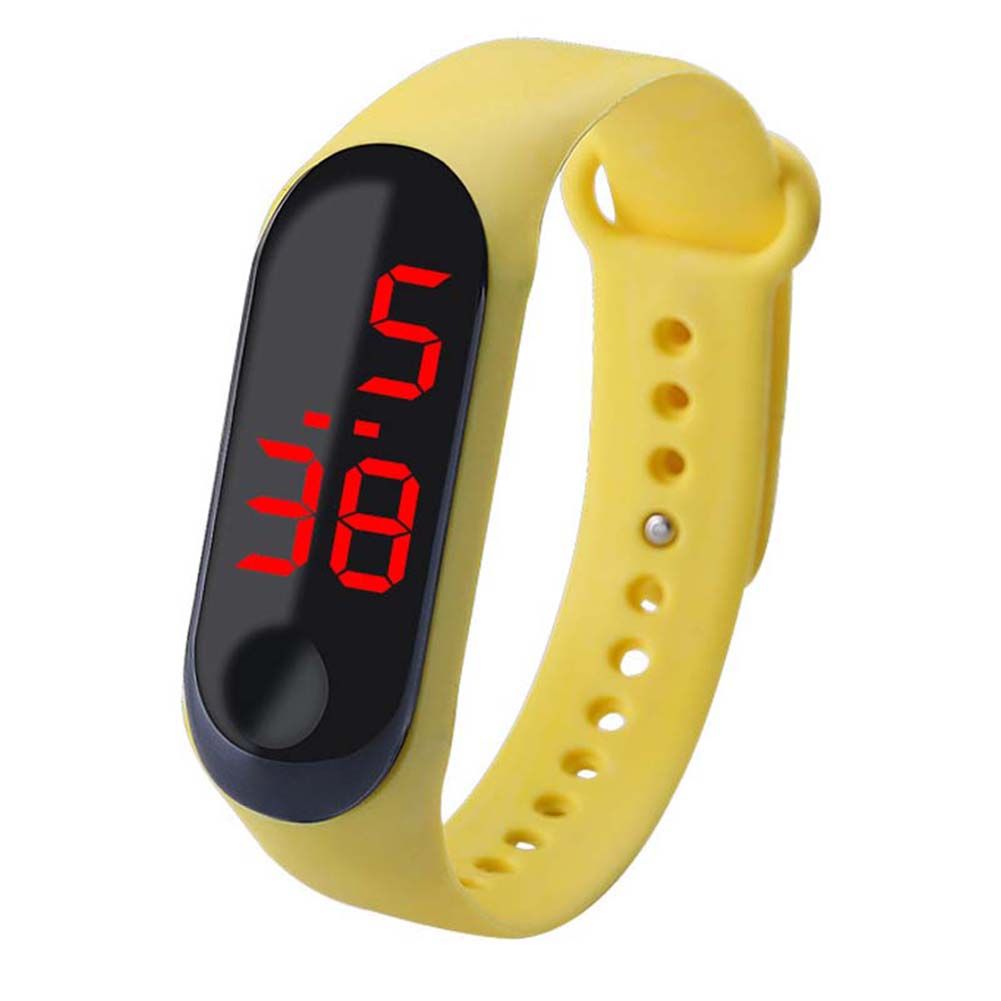 Adjustable Strap Button Control LED Display Electronic Digital Watch Bracelet