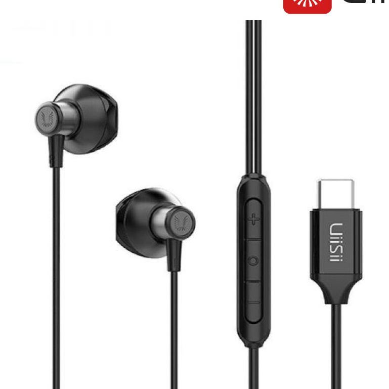 Uiisii hm 12c type-C In Ear Wired Earphone - Black - Ear Phone