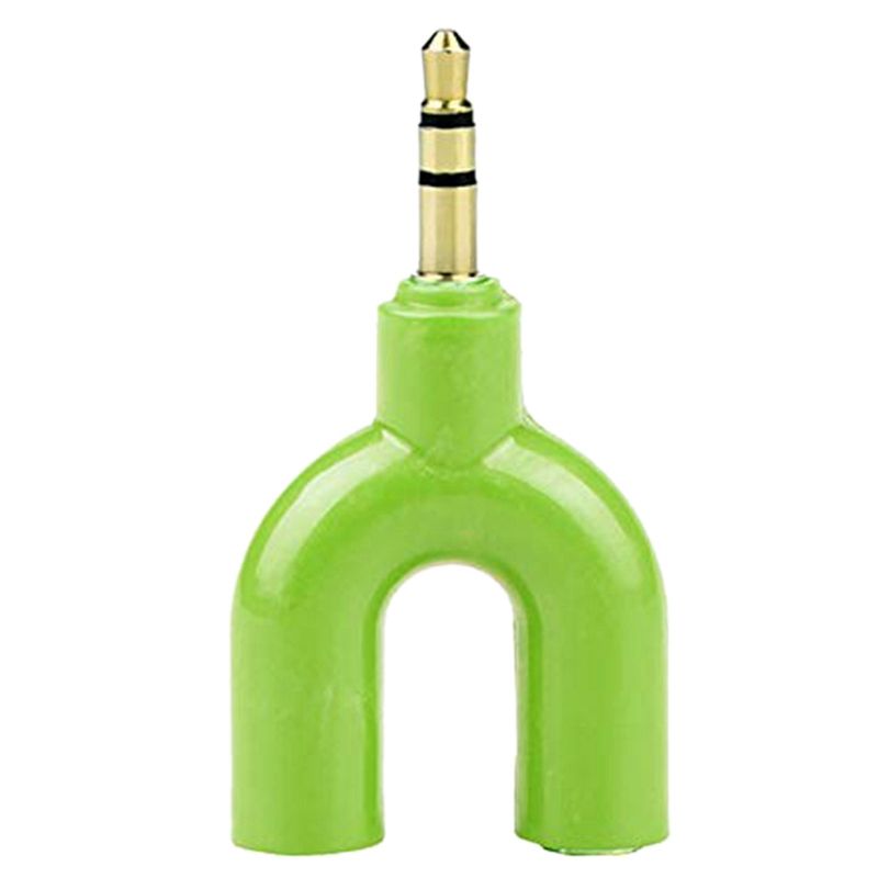 Headphone Audio Splitter U-Shaped 3Pin 3.5mm Jack To2 Dual Adapter for Tablet PC MP3 Phones