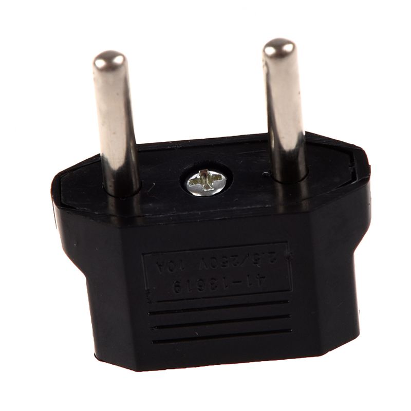 2 x Converter Plug Adapter American to European Current Plug Black