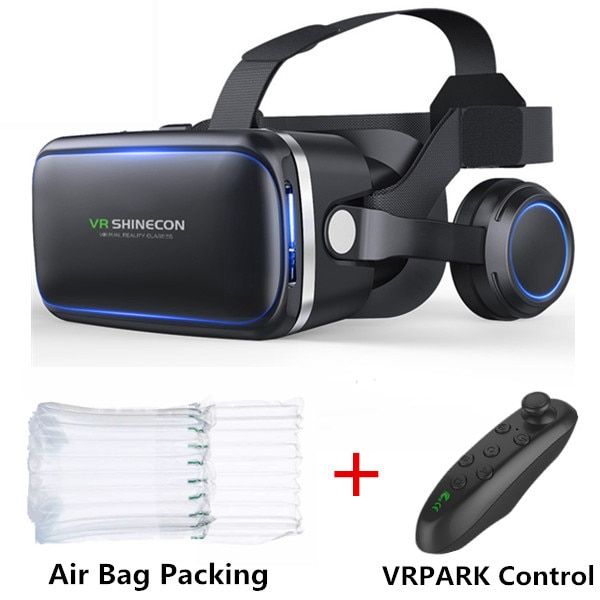 Shinecon 6.0 3D Casque VR Virtual Reality Glasses With Gamepad 3 D VR Goggles Headset Helmet Box  For iPhone Android Controller