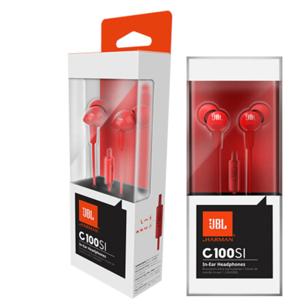 C100Si 3.5mm Wired Stereo Earphones Deep Bass Music Sports Headset Gaming Headphone Handsfree with Microphone