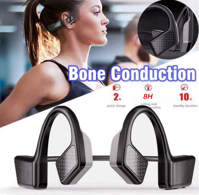 Yfashion Bluetooth Headset 5.0 Bone Conduction Wireless -Ear Sports Headphones Handsfree