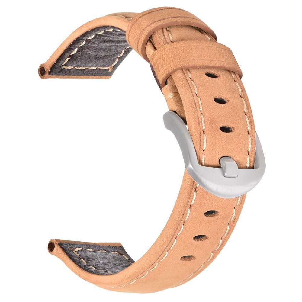 BEAFIRY Fashion Oil Wax  Leather Watch Band 19mm 20mm 21mm 22mm 23mm 24mm Watch Straps Watchbands Belt brown blue black
