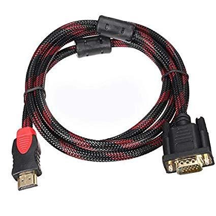 1.5M Length HDMI Male To VGA Data Connector Adapter Converter Cable Black