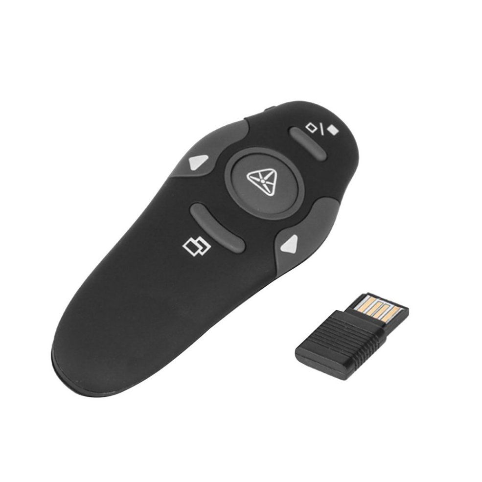 RF 2.4GHz USB Wireless Presenter Laser Pointer PPT Remote Control Plastic for Powerpoint Presentation Teaching Meeting Laser 1Set