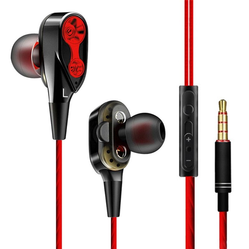 EOR V3S Stereo Headset Double Unit Drive In Ear Earphone Bass Subwoofer Headset For Iphone Samsung Sports Headset