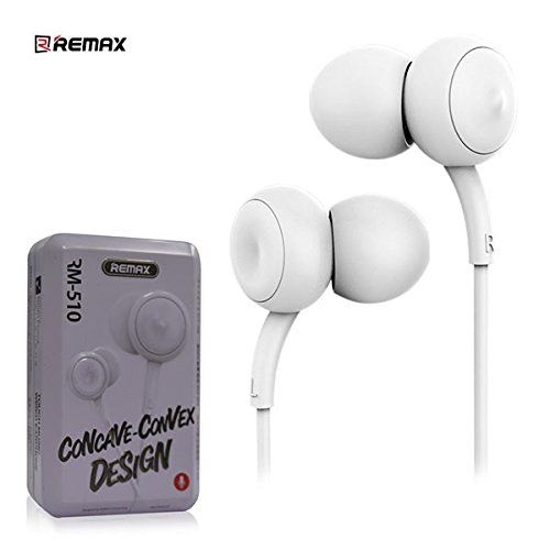Remax RM-510 Bass Stereo Wired Earphone With Mic In-ear Earbuds Noise Cancelling Earphones Universal For Samsung iPhone