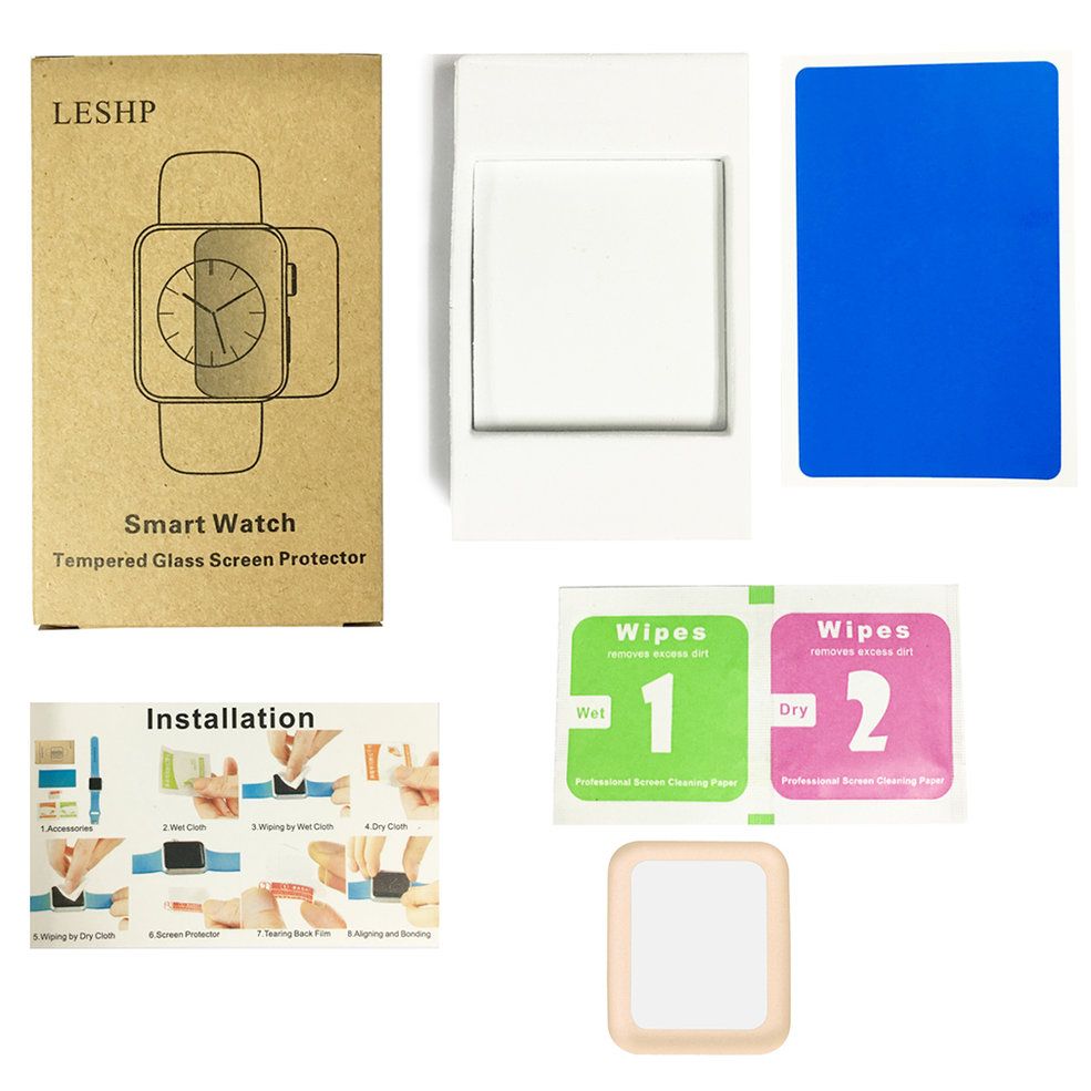 LESHP Tempered Glass Clear Protective Screen for Apple Watch Series 2 42mm