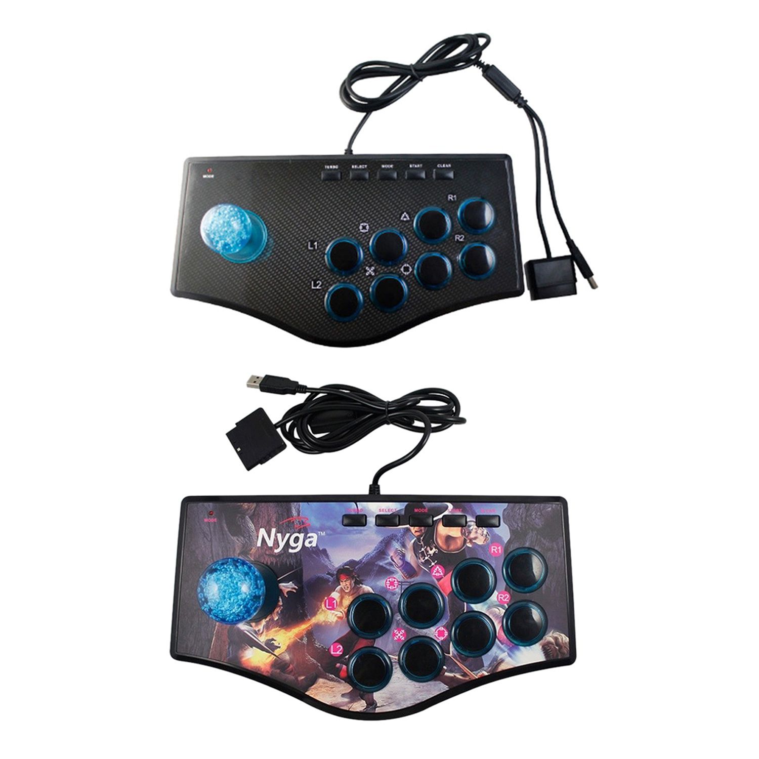 2Pcs Retro Arcade Game Rocker Controller USB Joystick for Ps2/Ps3/Pc/Android - No.A & No.B