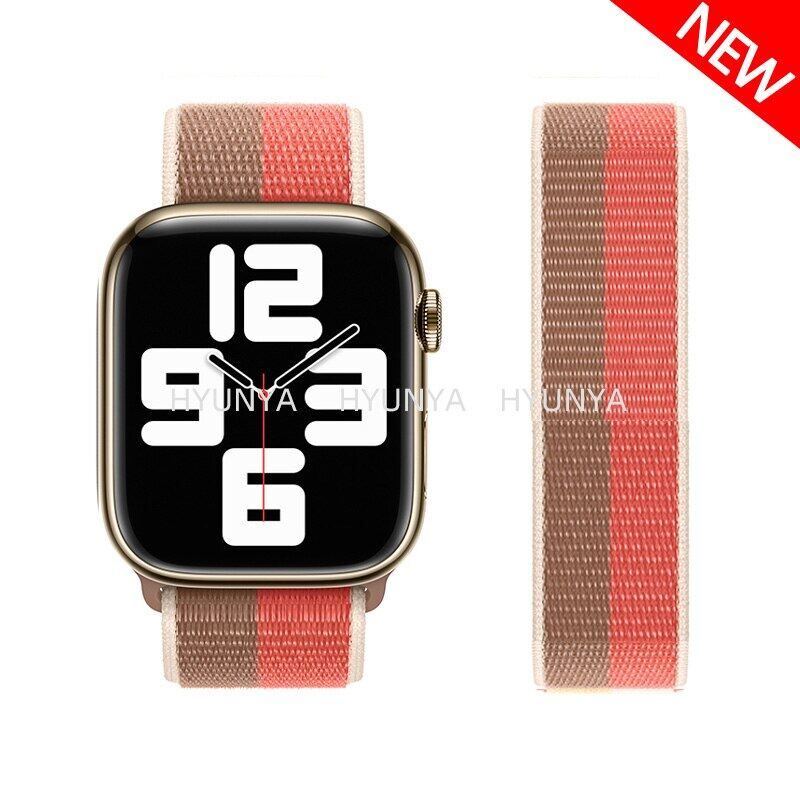 Untuk Koleksi Band Ap ple Watch 7 6 5 4 3 SE Aksesori Gelang Tali Correa 38 40 41 42 44 45 mm Saya Menonton Gelung Nylon (Hubungi Khidmat Pelanggan untuk Mendapatkan Pelindung Skrin Percuma)