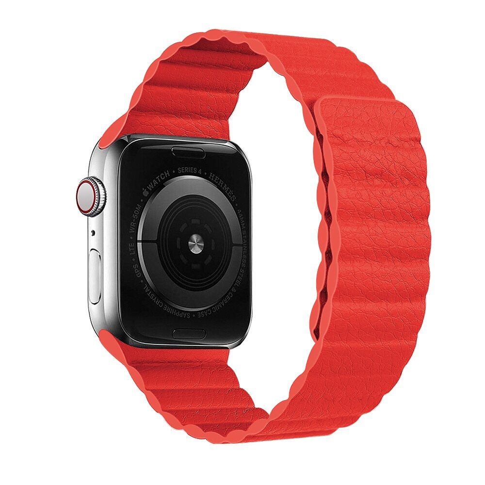 Leather loop strap for Apple watch Band 44mm 40mm 38mm 42mm Magnetic smartwatch wristband belt bracelet iWatch Series 3 4 5 6 SE