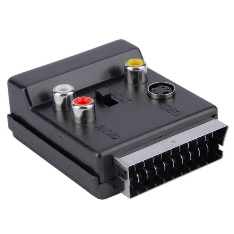 est Switchable Scart Male to Female S-Video 3 RCA Audio Adapter Convector