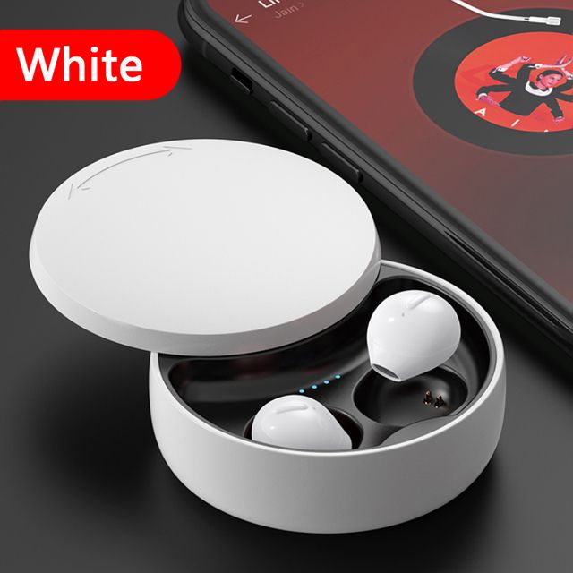 Yfashion WS X21S Invisible Bluetooth Headset ni Wireless Binaural Sports cro-ni With Charging Case Earbuds color