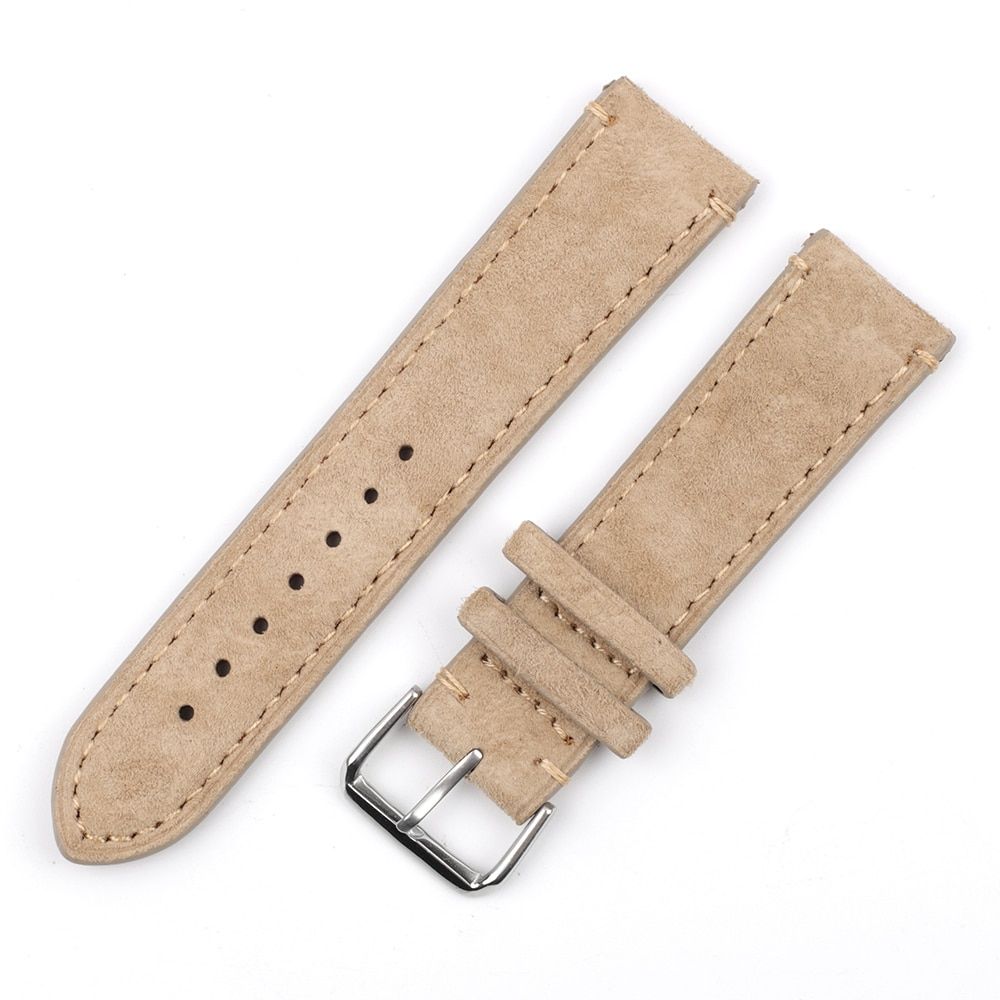 High Quality Suede Leather Vintage Watch Straps Blue Watchbands Replacement Strap for Watch Accessories 18mm 20mm 22mm 24mm
