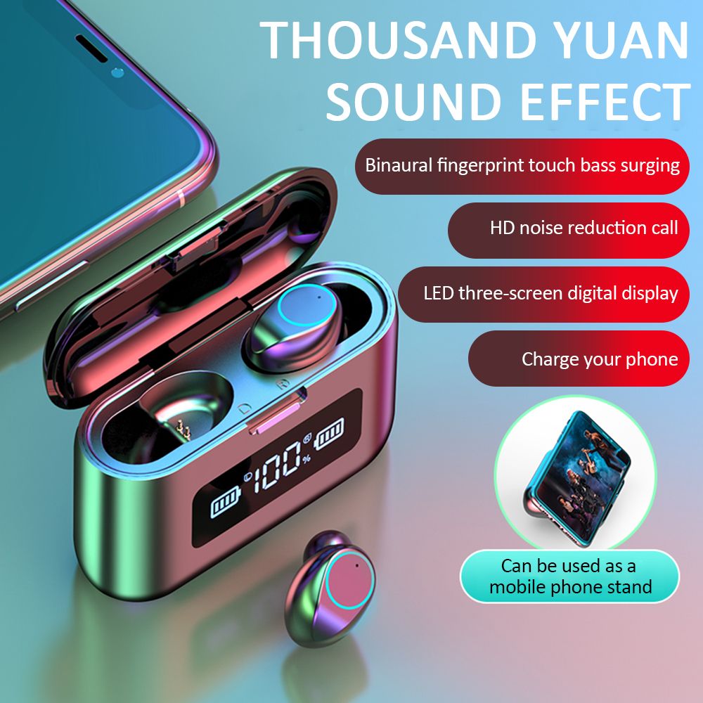 Bluetooth Earphone Touch Earphones Wireless Headphones Bloototh Earbuds TWS F9 invisible sports bluetooth headset hot sell