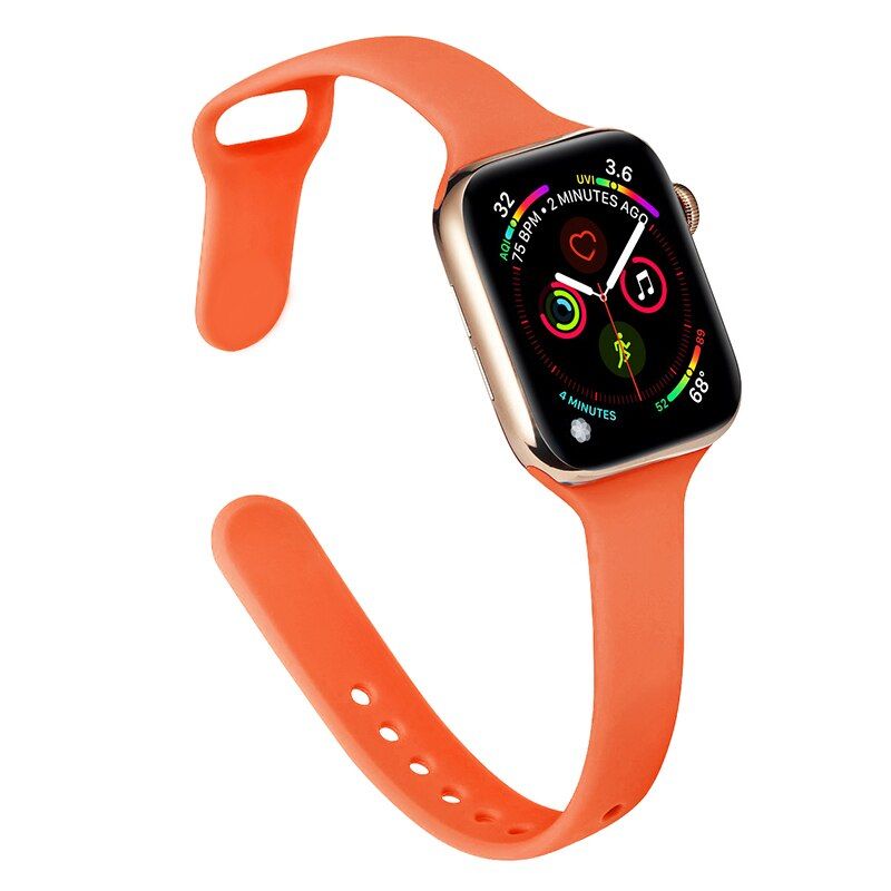 Slim Silicone strap for Apple watch band 40mm 38mm 42mm 44mm Sport watchband belt bracelet correa iWatch series 6 SE 5 4 3 strap