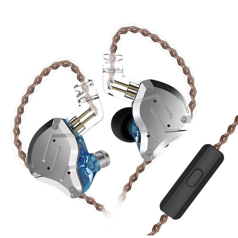 【MIGAPALAZA】 ZS10 Pro in Ear Earphones, 4BA 1DD 5 Driver In-Ear HiFi Metal Earphones with Stainless Steel Faceplate, 2 Pin Detachable Cable