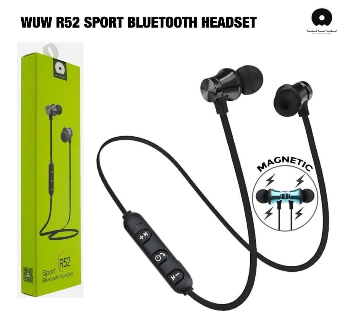 WUW R52 4.2 Bluetooth Earphone Sports Neckband Magnetic Wireless Headset Stereo Earbuds Music Headphones With Mic For All Phones