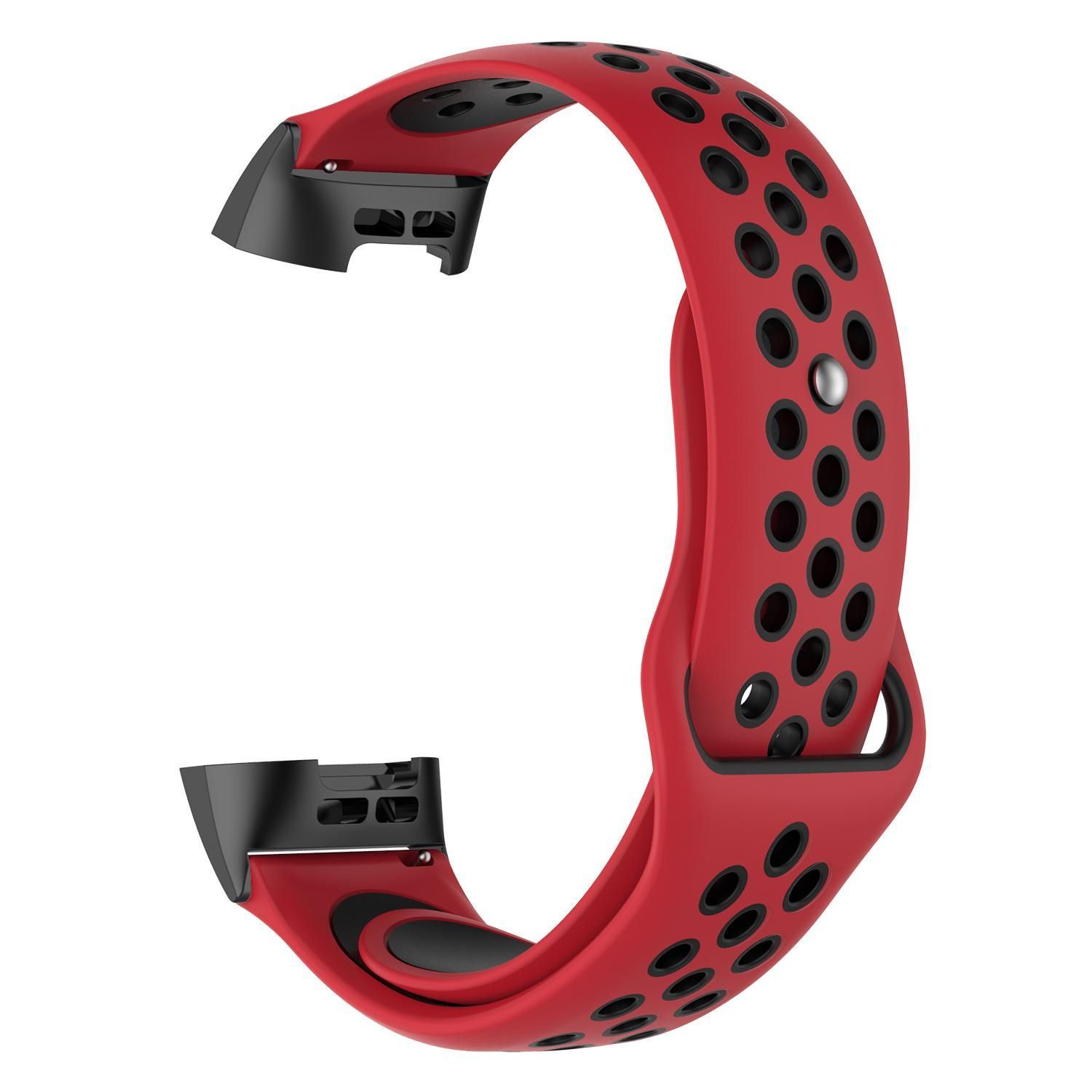 Two-color Silicone Bracelet Replacement Watch Band Compatible with Fitbit Charge 3;Silicone Replacement Watch Band Compatible with Fitbit Charge 3
