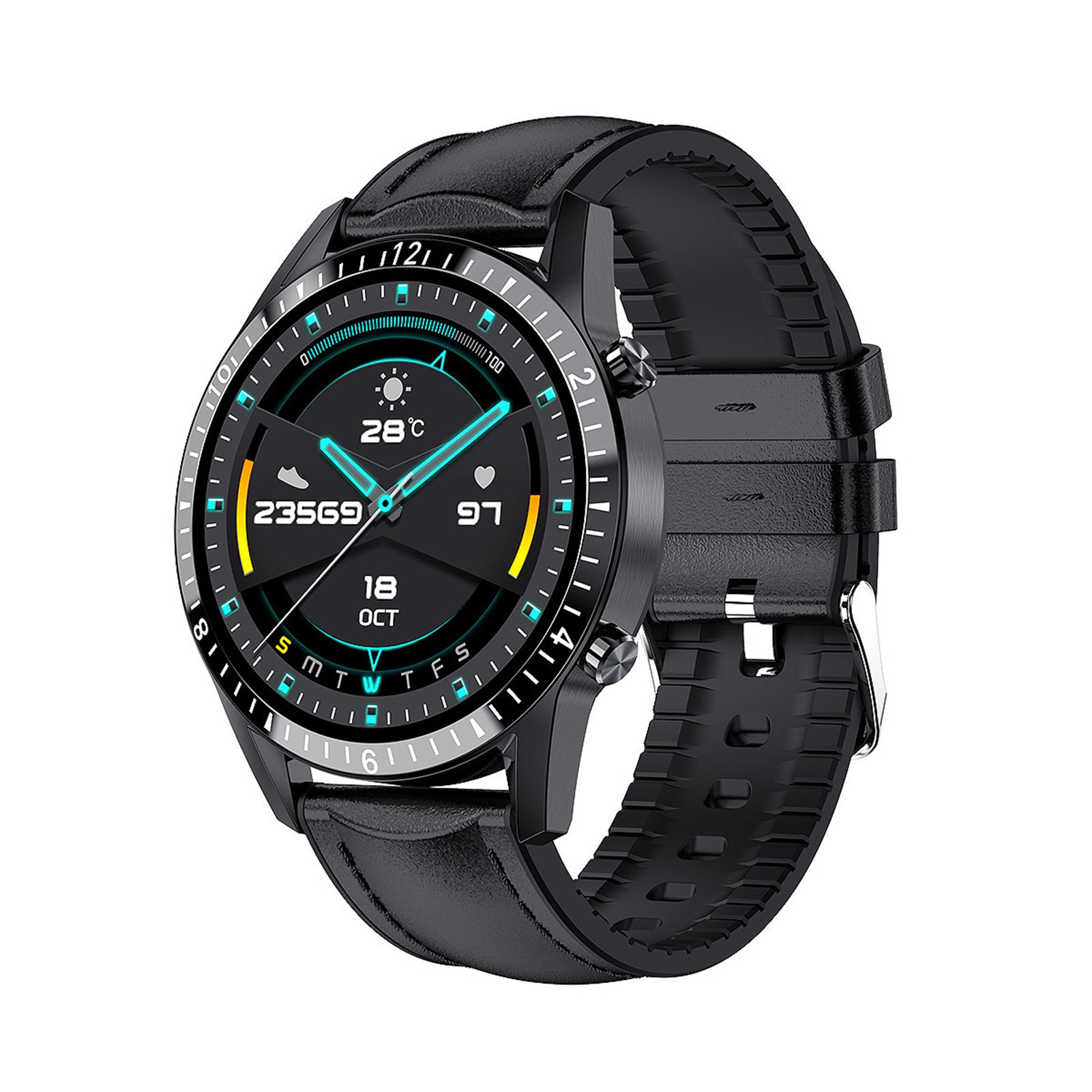 I9 Intelligent Watch Varied Dials Information Push Colorful Faux Leather Smart Bracelet for Gift